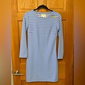 Sail to Sable mid length blue and white striped dress